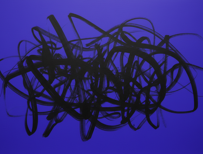 can you make the background electric indigo and add more brush strokes